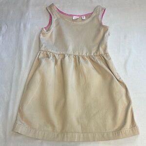 GAP - Tan Sleeveless Cotton Sundress w/ pink trim